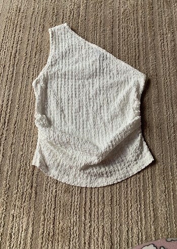 Beyaz Örgü Detaylı Kadın Keten Pantolon Bluz Takım - Görsel 2