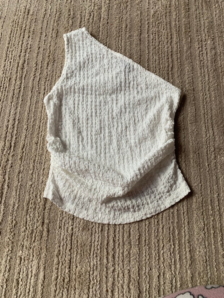 Beyaz Örgü Detaylı Kadın Keten Pantolon Bluz Takım - Görsel 2