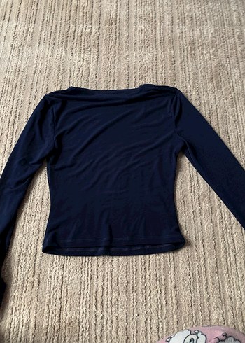 Lacivert Uzun Kollu Bluz - Görsel 3