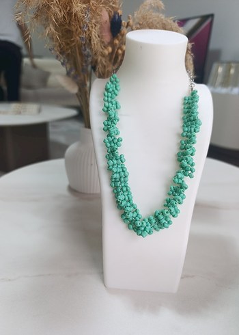 Accessorize Uzun Turkuaz Boncuklu Bohem Kolye