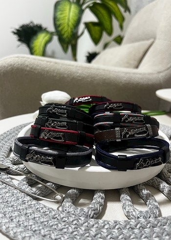 Renkli Çoklu Erkek deri Bileklikler K.atatürk imzalı - Görsel 2