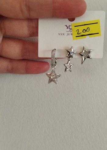  Beden beyaz Renk Parlak Mini Yıldız Küpeler