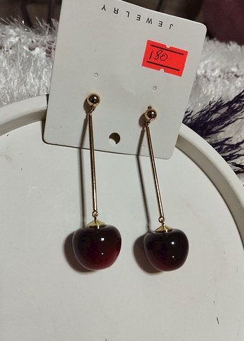 Accessorize Kırmızı kiraz Midi Küpeler