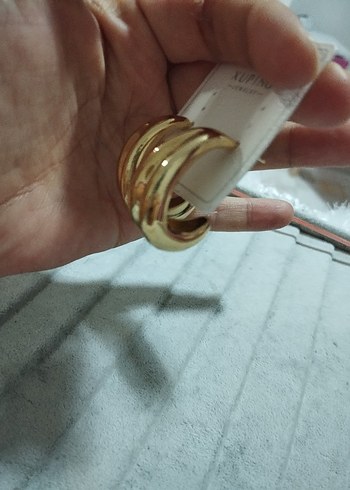 Accessorize Altın Renkli Midi Boy Elastik Kadın Küpeler