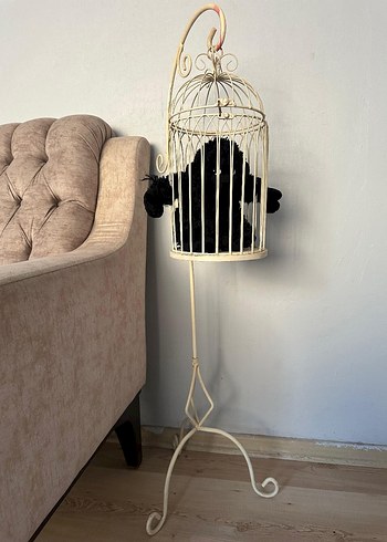 Beyaz Metal Kedi Aksesuar Kafesi - Görsel 2