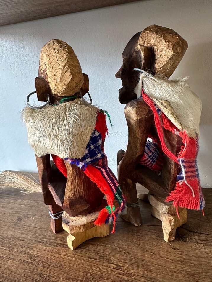 El Yapımı Ahşap Figürinler, Kahverengi - Görsel 4