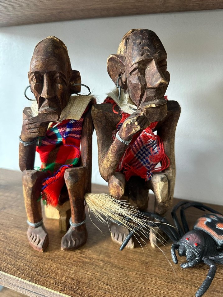 El Yapımı Ahşap Figürinler, Kahverengi - Görsel 2