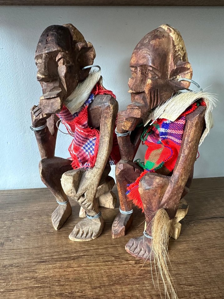 El Yapımı Ahşap Figürinler, Kahverengi - Görsel 5