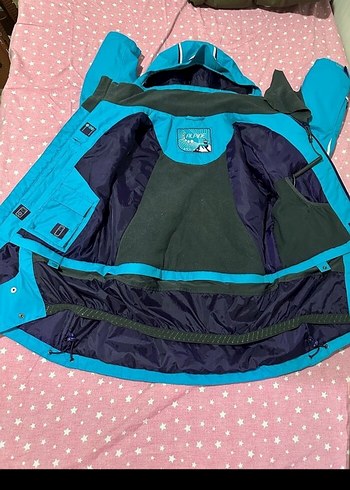 Mavi Fermuarlı Ceket kar montu - Görsel 2