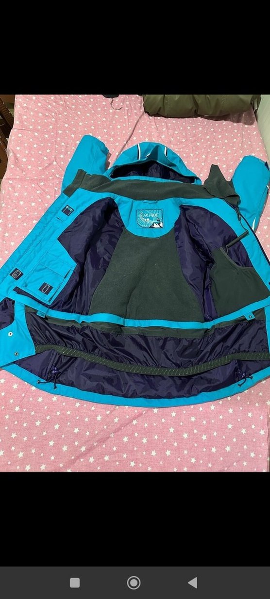 Mavi Fermuarlı Ceket kar montu - Görsel 2