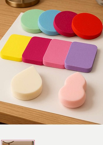 Pastel Renkli Çoklu Makyaj Süngeri Seti - Görsel 3