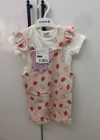 Pembe Fırfırlı Desenli Bebek Tulum