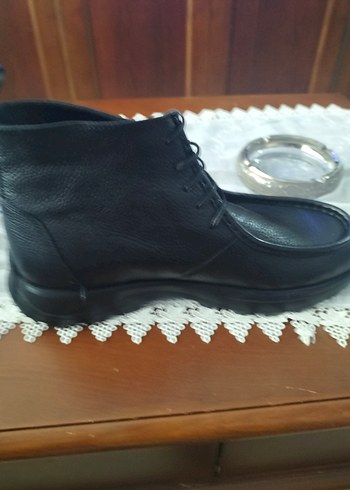 Erkek Siyah Deri Bağcıklı Günlük Bot - Görsel 3