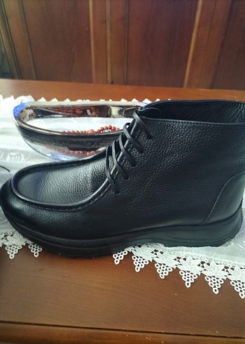 Erkek Siyah Deri Bağcıklı Günlük Bot - Görsel 2