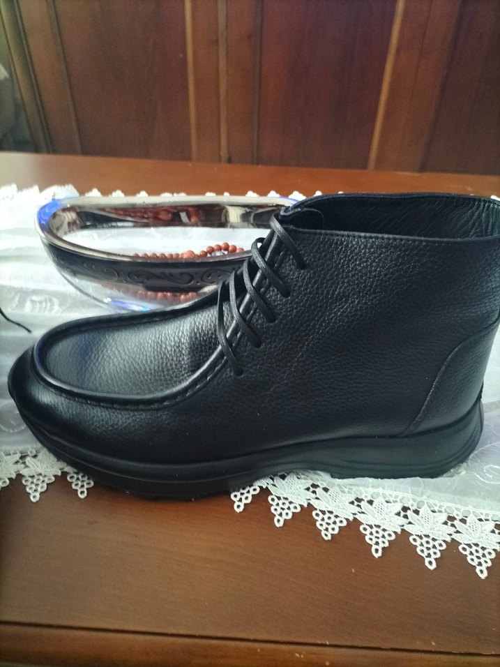 Erkek Siyah Deri Bağcıklı Günlük Bot - Görsel 2