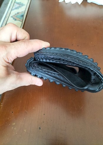 Siyah Deri Biker Ayakkabı Kılıfı - Görsel 2