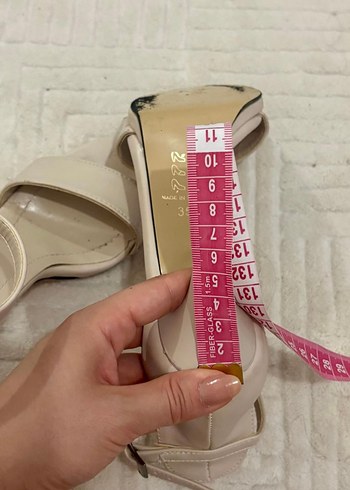 Bej Minimalist Topuklu Kadın Abiye Ayakkabı - Görsel 4