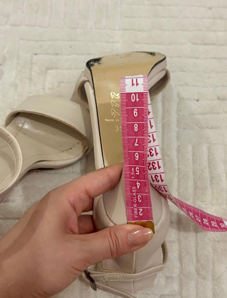 Bej Minimalist Topuklu Kadın Abiye Ayakkabı - Görsel 4