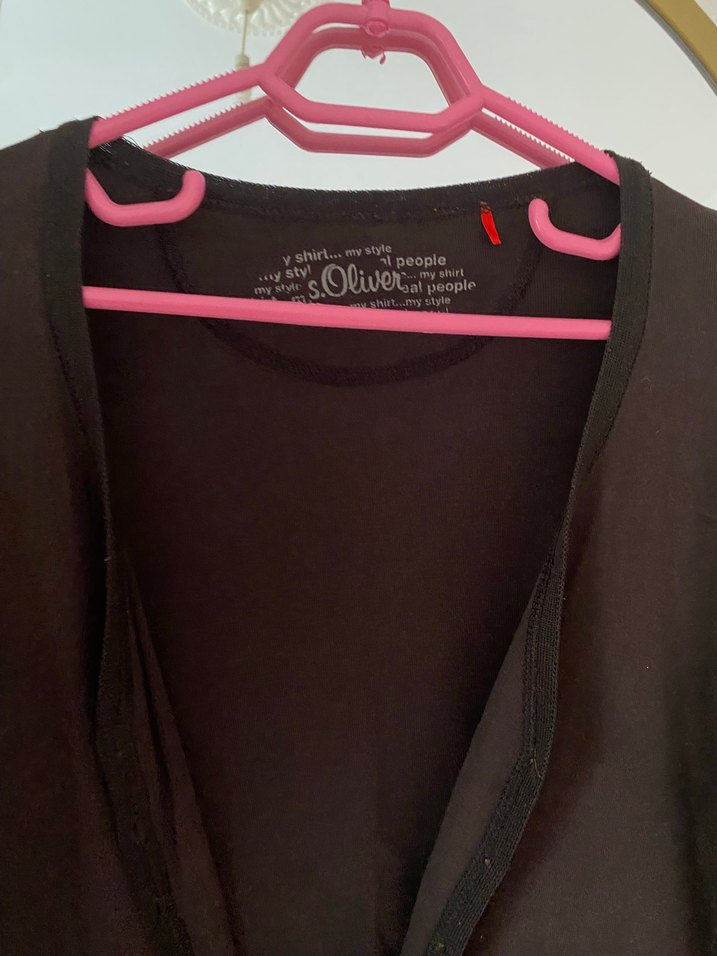 Düğmeli Kahverengi V Yaka Kadın Hırka - Görsel 5