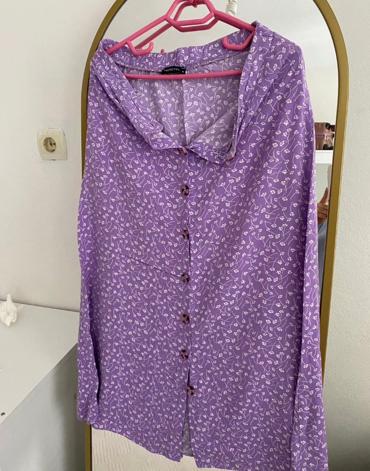 Mor Düğmeli Trendyomilla etek - Görsel 2