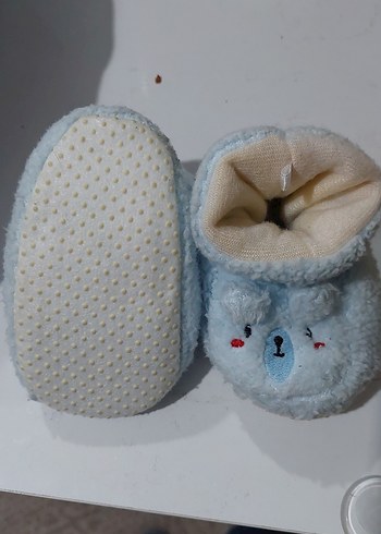 Mavi Nakışlı Erkek Bebek Ev Ayakkabısı panduf - Görsel 2
