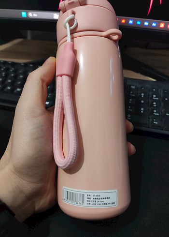 SHOTAY Panda Desenli Pembe Çocuk Termosu 430ml - Görsel 4