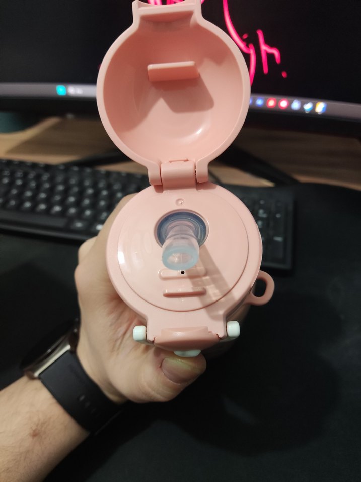 SHOTAY Panda Desenli Pembe Çocuk Termosu 430ml - Görsel 2