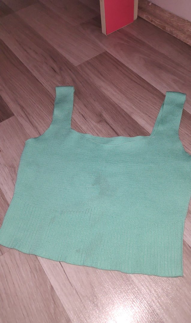 Turkuaz Mini Örme Kadın Atlet - Görsel 2