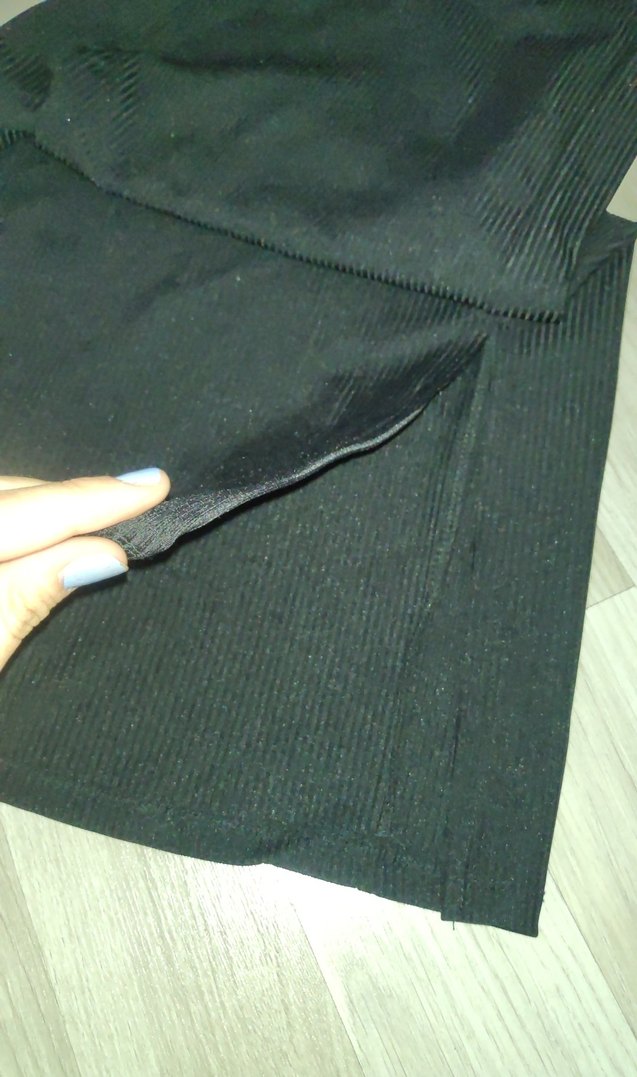 siyah yırtmaçlı kadın günlük uzun etek - Görsel 2