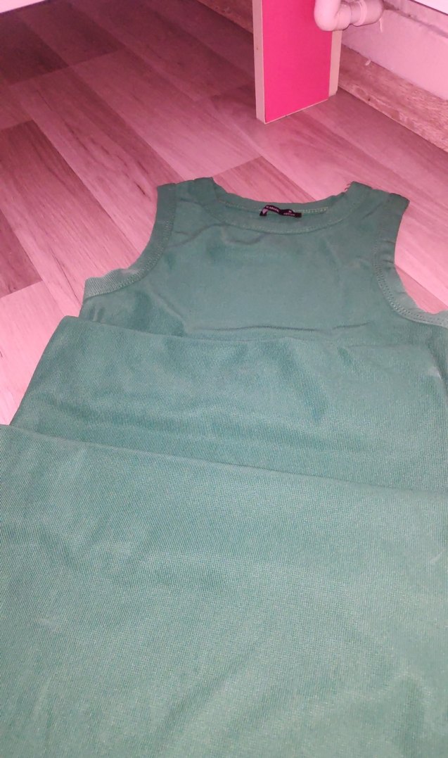 Yeşil Baskılı Midi Mezuniyet Elbisesi - Görsel 2