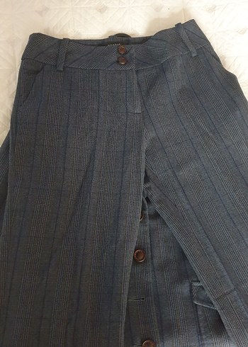 Düğmeli Kadın Blazer Ceket ve pantalon - Görsel 2