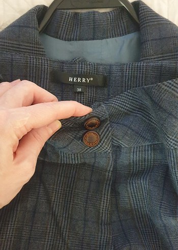 Düğmeli Kadın Blazer Ceket ve pantalon - Görsel 4