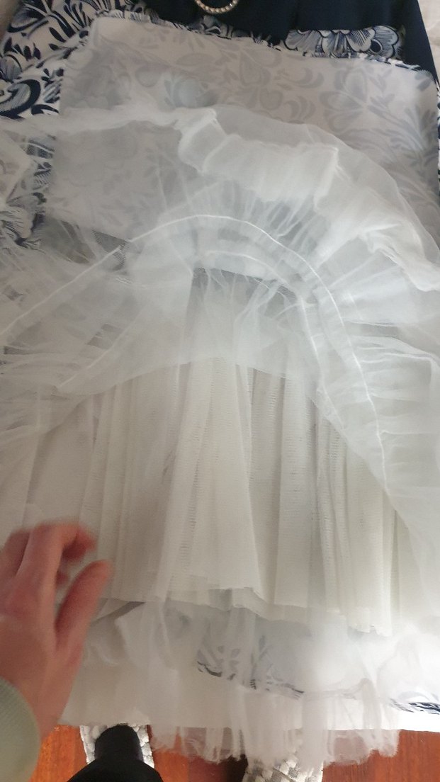 Kız Çocuk Beyaz Desenli abiye Elbise - Görsel 2