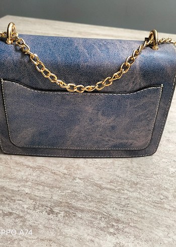 Zincir Detaylı Mavi Denim Kadın Çanta - Görsel 2
