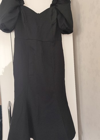 Kadın Siyah midi elbise milla