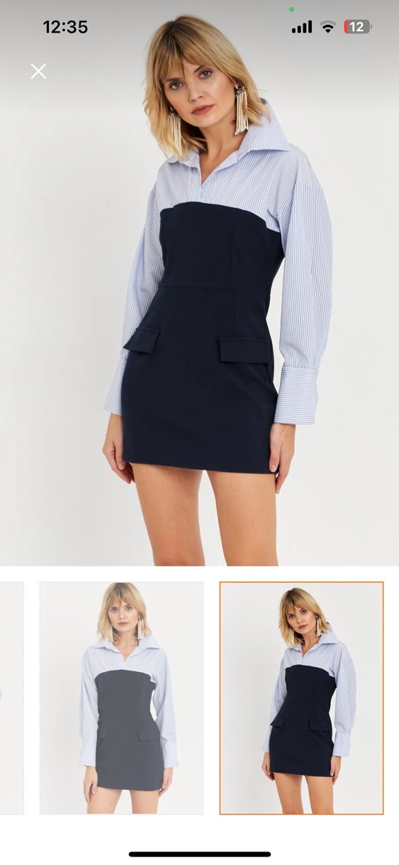 Düğmeli Straplez Midi Elbise - Görsel 2