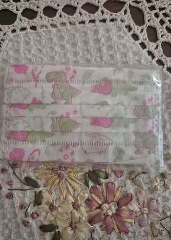 3 Katlı Çocuk Yüz Maskesi Lastikli 5'li - Görsel 2