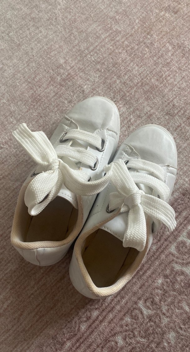 Kız Çocuk Beyaz Cırt Cırtlı Spor Ayakkabı - Görsel 3