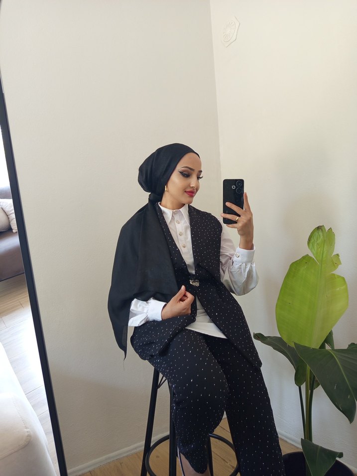 Taş detay Ceket pantolon takım - Görsel 4