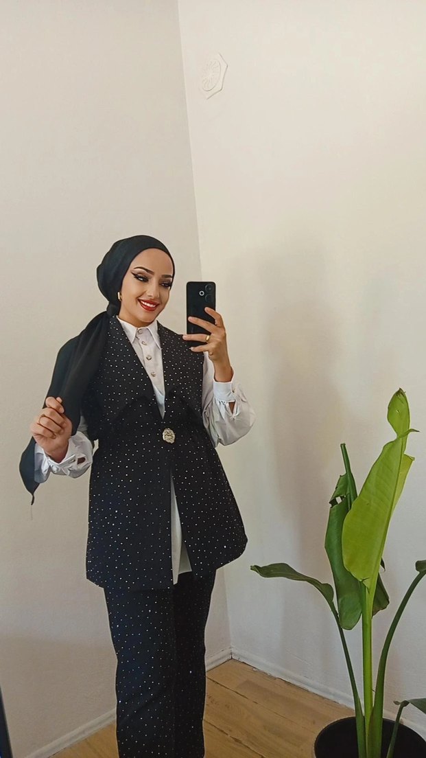 Taş detay Ceket pantolon takım - Görsel 3