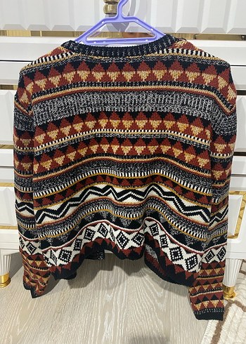 Renkli Bohem Desenli Kısa Hırka - Görsel 2