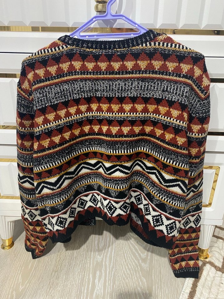 Renkli Bohem Desenli Kısa Hırka - Görsel 2