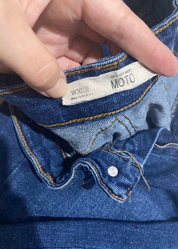 Kadın Mavi Denim Kemerli Normal Paça Jean - Görsel 2