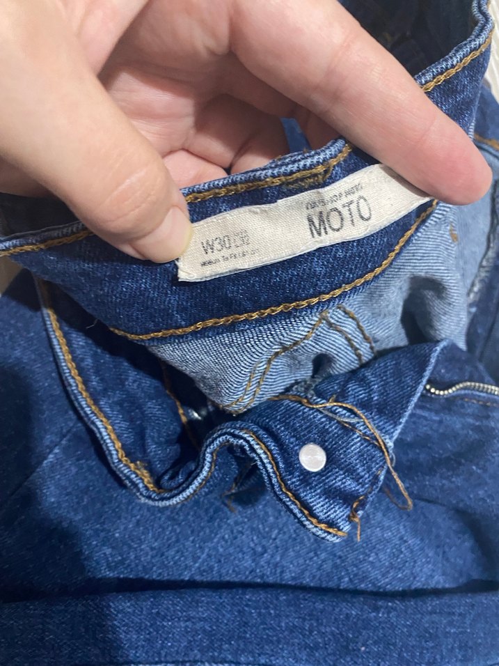 Kadın Mavi Denim Kemerli Normal Paça Jean - Görsel 2