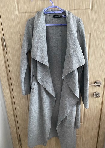 Gri Uzun Kadın Kaban - Görsel 2