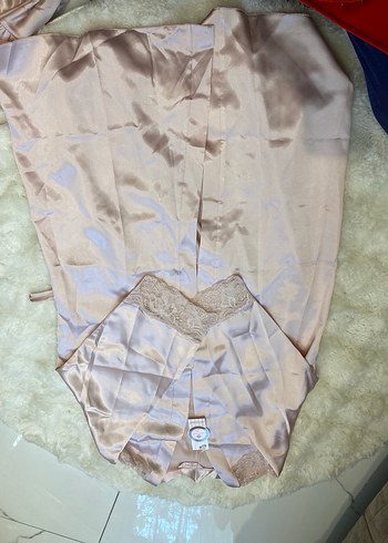 Nakışlı pudra Kadın Kısa Kollu Pijama Takımı - Görsel 5