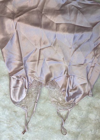 Nakışlı pudra Kadın Kısa Kollu Pijama Takımı - Görsel 2