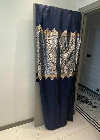 Lacivert sık pile fon perde  braçöller dahildir - Görsel 2