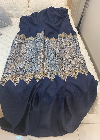 Lacivert sık pile fon perde  braçöller dahildir - Görsel 3