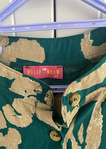 Uzun Kollu, Pileli, Yeşil Batik Desenli Uzun Elbise - Görsel 2